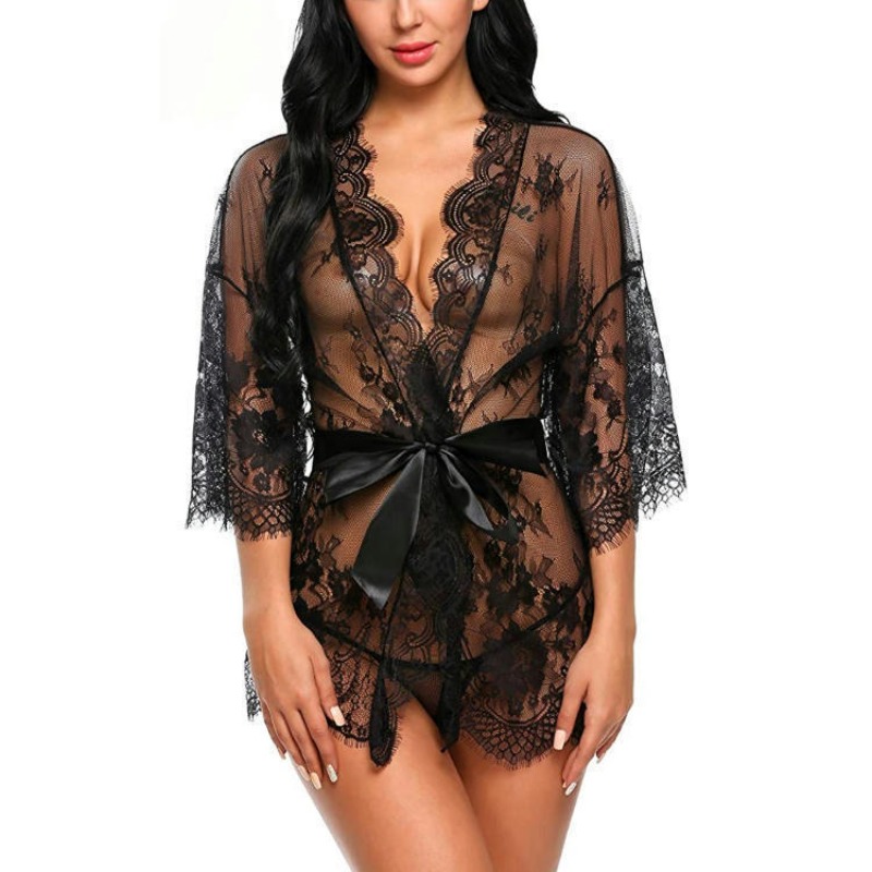 Summer Nights Clothing - New Women Sexy Lace Kimono Robe