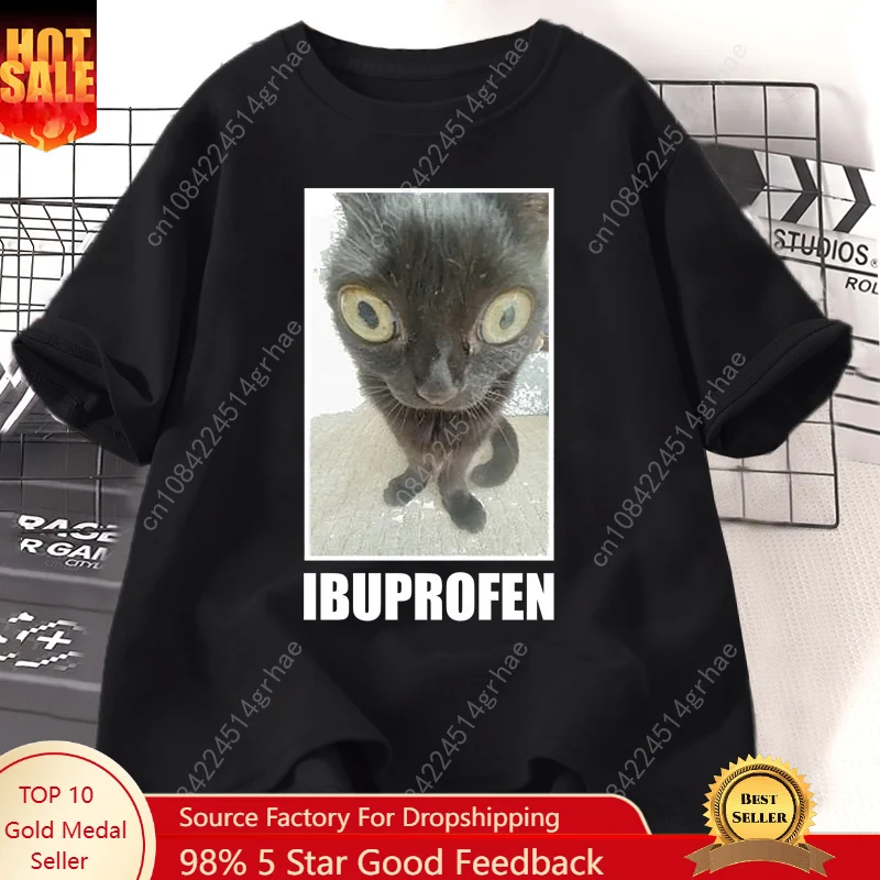 Yours Summer Clothing - Funny Cat Ibuprofen Graphic T Shirts