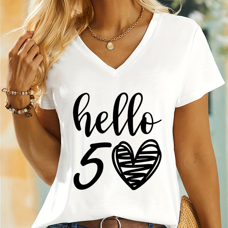 Summer Clothing Essentials Women - Woman T-shirts Hello 50 Essential Classic