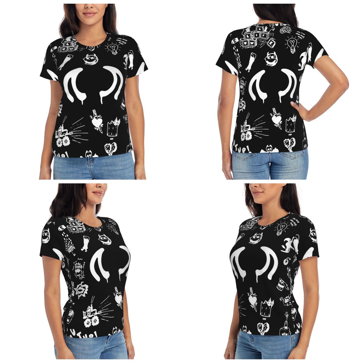 Summer Clothing Drawing - Yungblud Drawings Tattoo Sheet T-Shirt Women