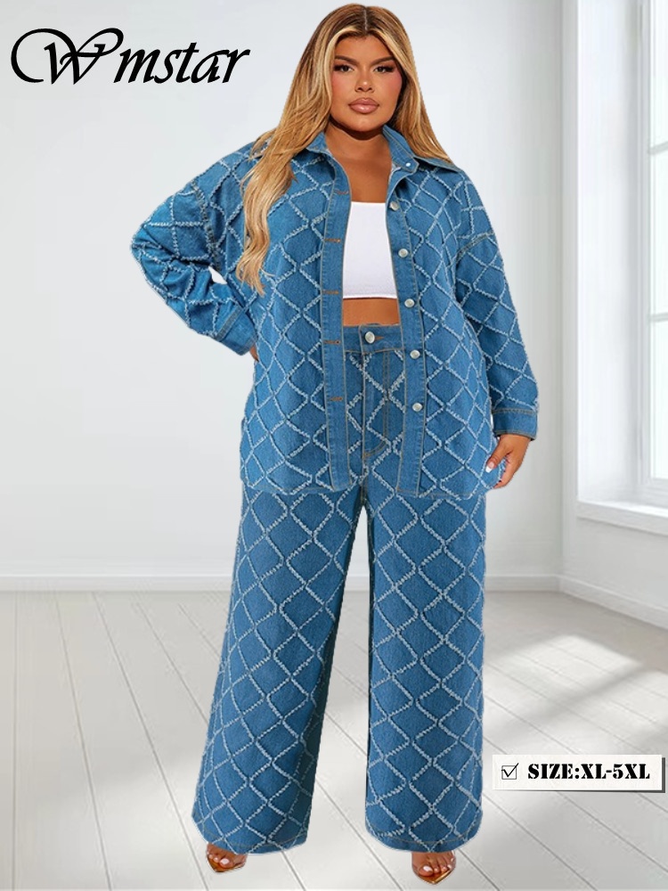 Summer Clothing Wholesale - Wmstar Plus Size Denim Two Piece