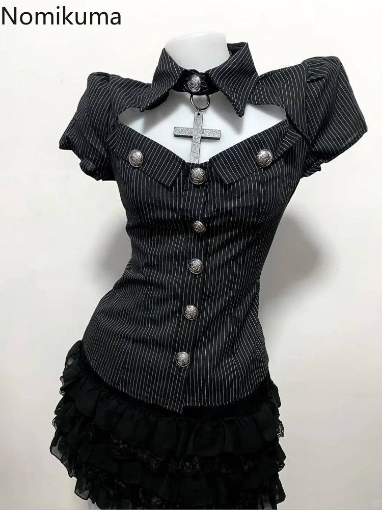 Goth Two Piece Sets Women's Cl - Summer Clothing Y2K review and price