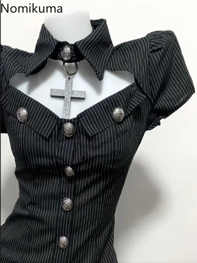 Goth Two Piece Sets Women's Cl - Summer Clothing Y2K review and price