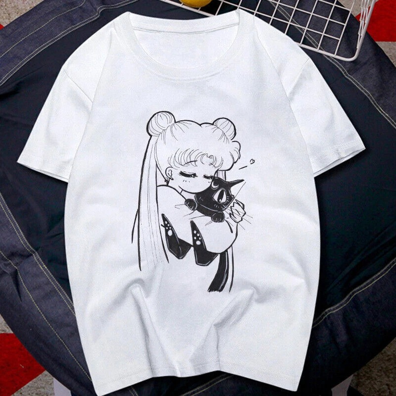T Shirt 90s Anime Sailor Moon  - Summer Clothing Trends For Women review and price