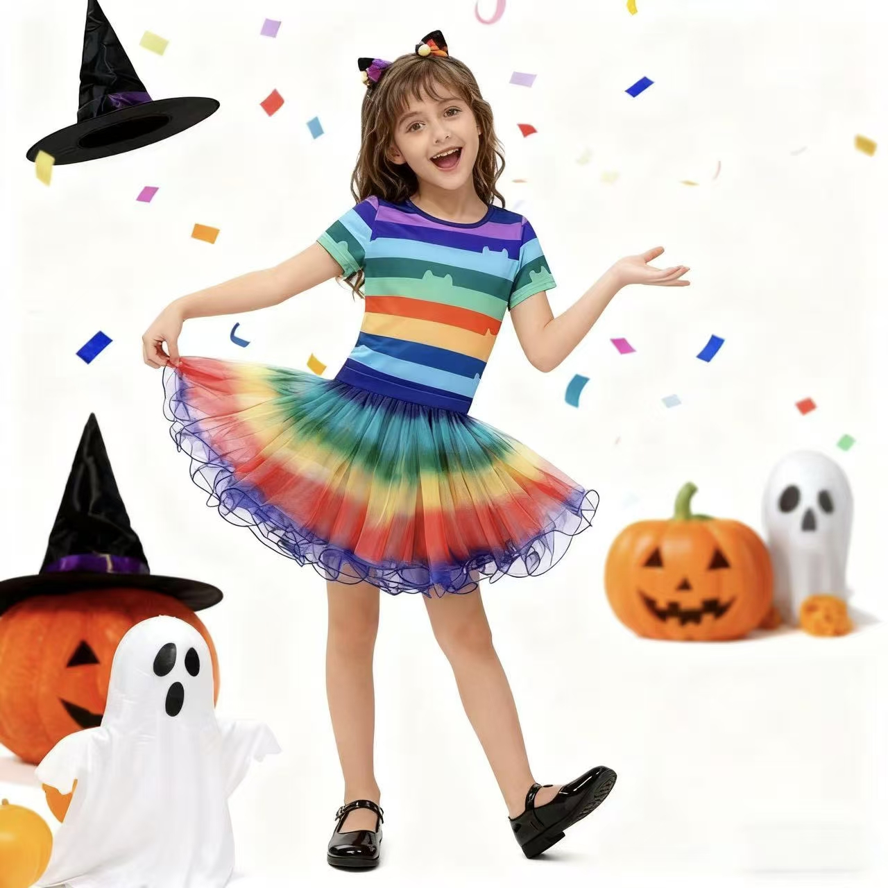Girls Rainbow Striped T-Shirt  - Summer Dresses Yours Clothing review and price