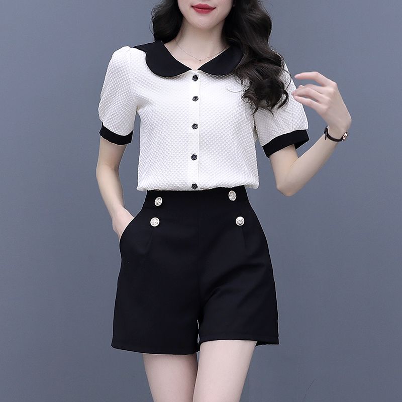 Contrast Color Button Short Se - Summer Clothing Trends For Women review and price