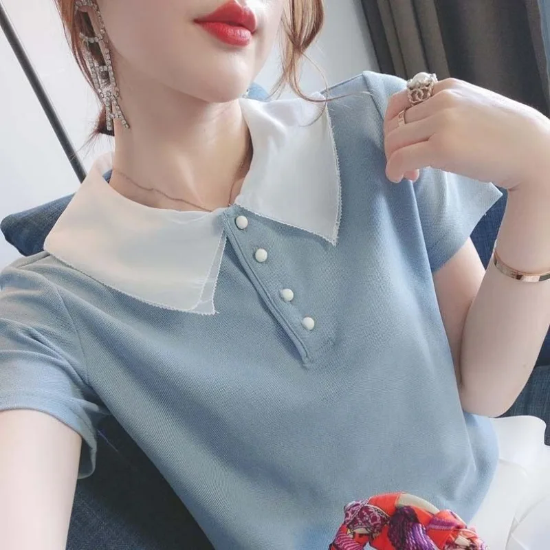 Short Sleeve Polo Neck T Shirt - Quality Summer Clothing For Women review and price