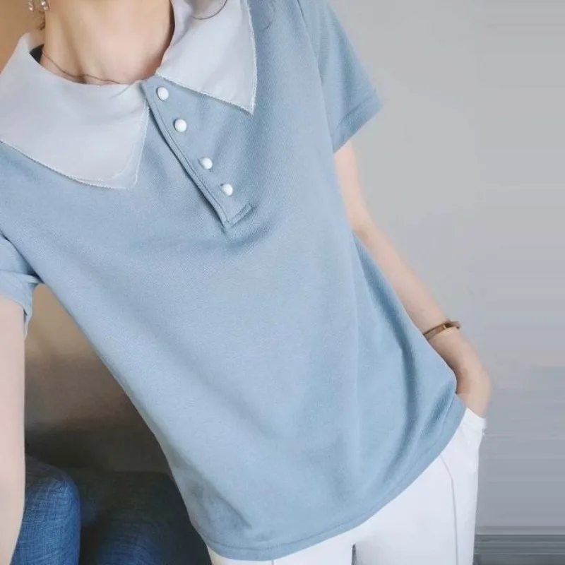 Short Sleeve Polo Neck T Shirt - Quality Summer Clothing For Women review and price