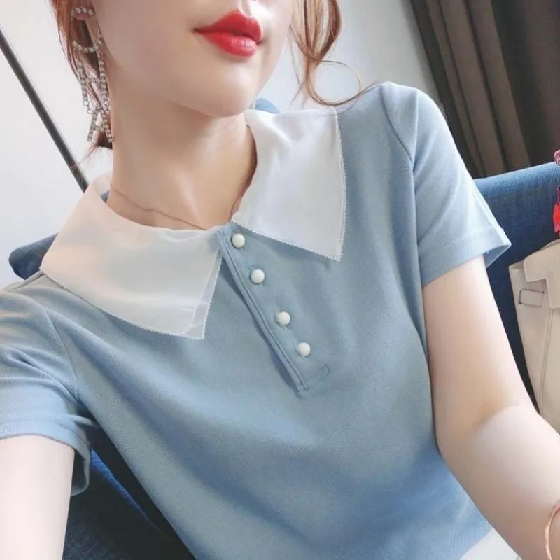 Short Sleeve Polo Neck T Shirt - Quality Summer Clothing For Women review and price
