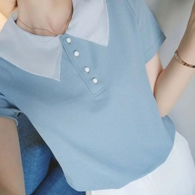Short Sleeve Polo Neck T Shirt - Quality Summer Clothing For Women review and price