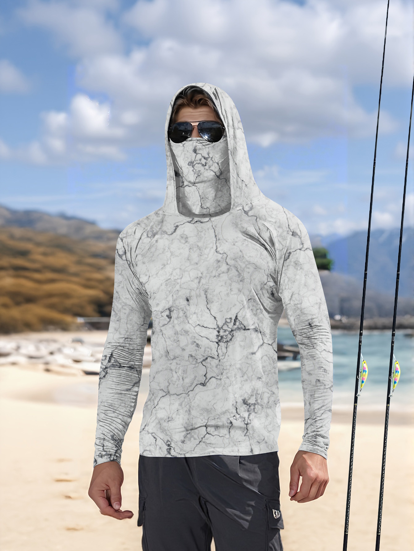 Men Hood Fishing Shirt long sl - Summer Uv Clothing review and price