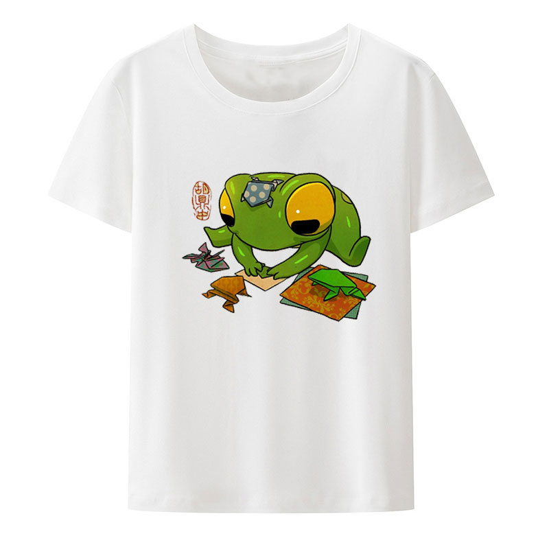 Cute Frog Making Origami Artwo - Summer Clothing Essentials Women review and price