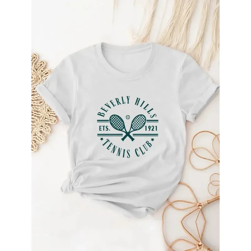 Badminton Racket Printed T-shi - Summer Clothing Trends For Women review and price