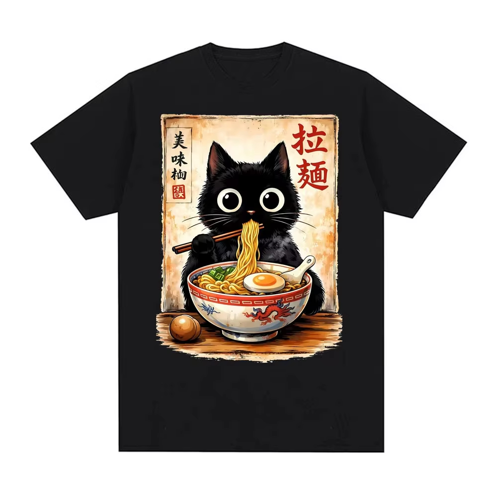 2026 Kawaii Ramen Cat Retro Ja - Summer Clothing Essentials Women review and price