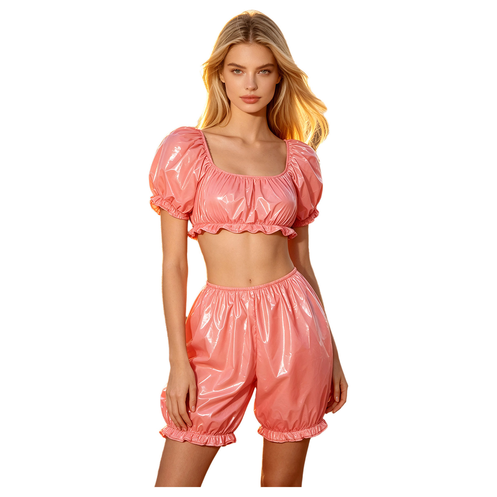 Womens Wet Look PU Leather Clu - Summer Clothing Sets review and price