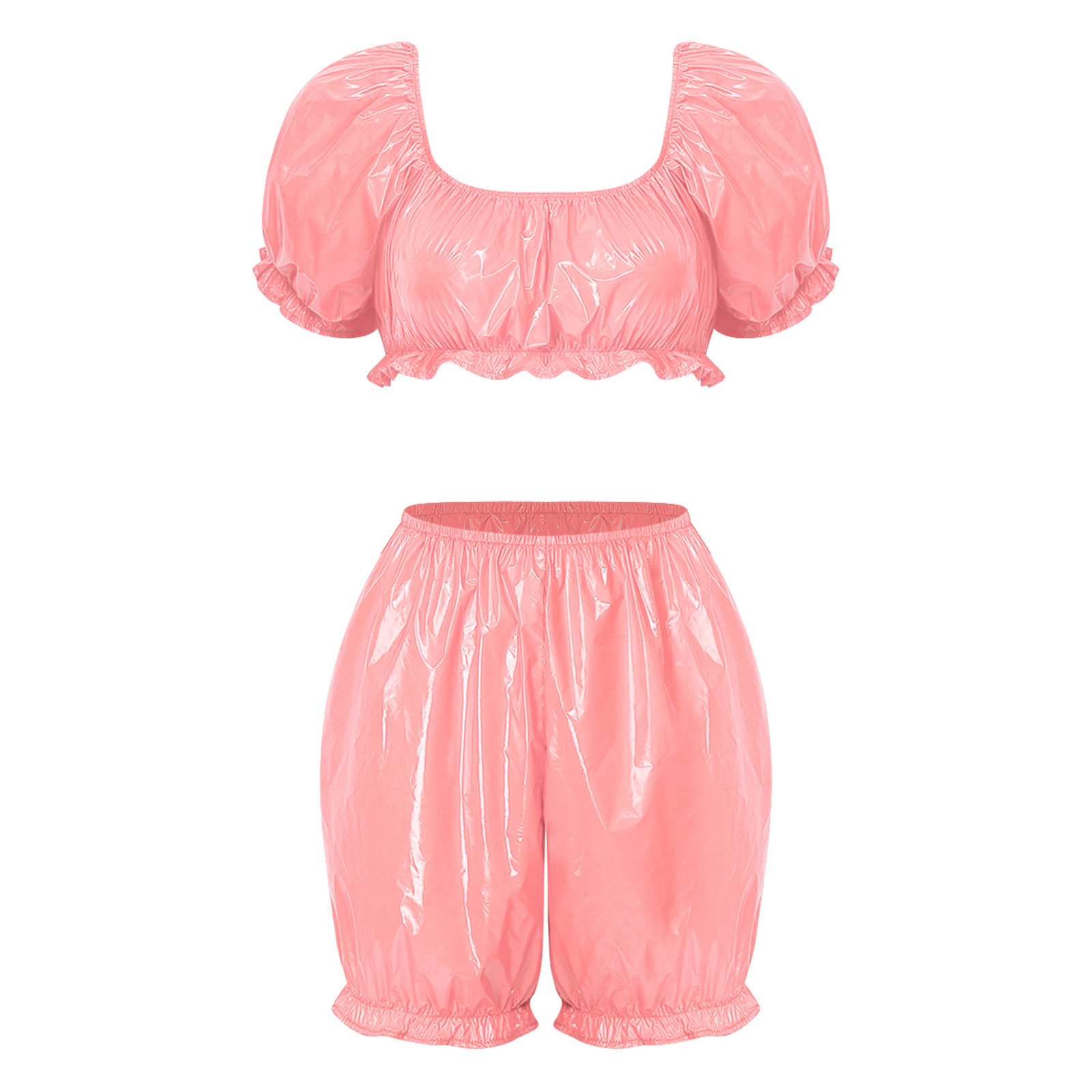 Womens Wet Look PU Leather Clu - Summer Clothing Sets review and price